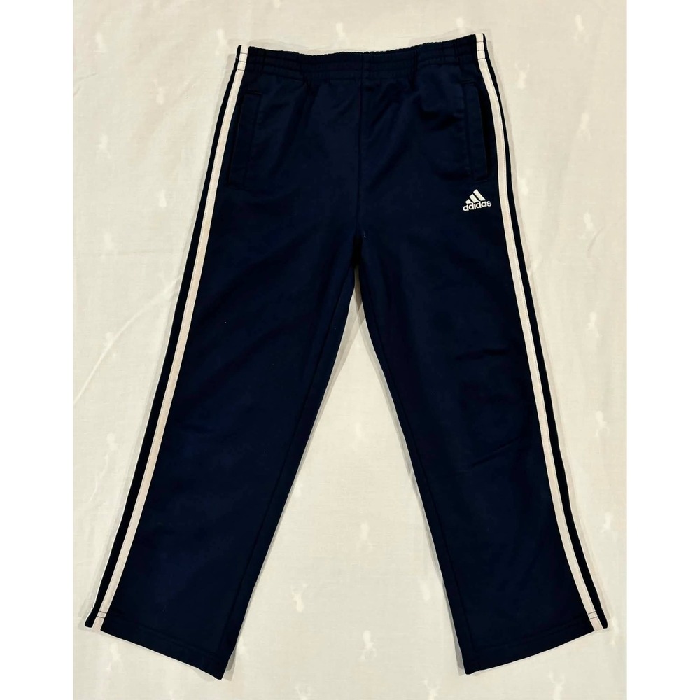 Adidas Boys Navy Blue White 3-Stripe Athletic Track Pants Size 7